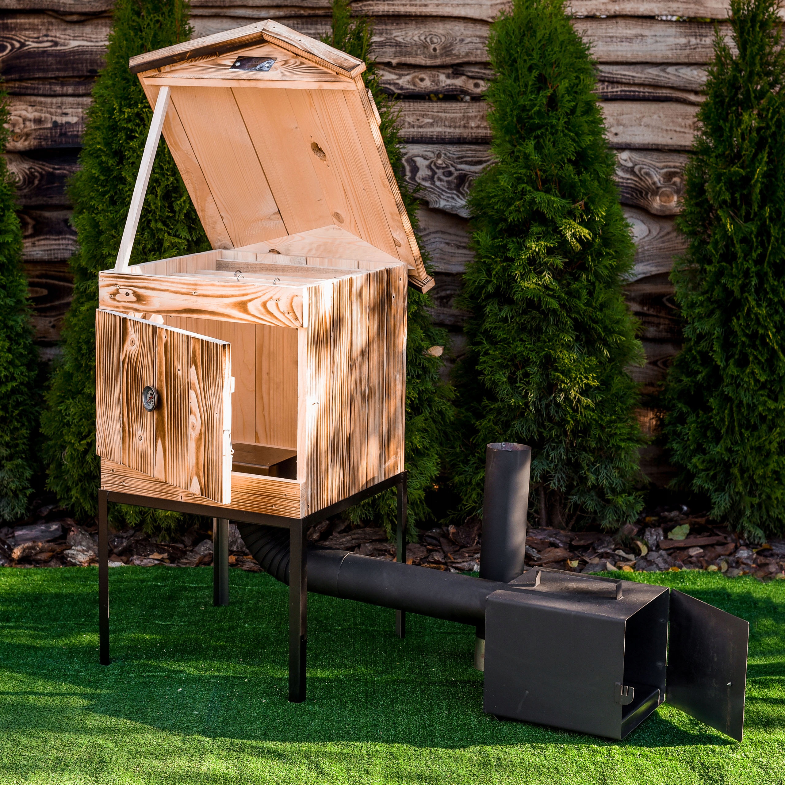 WĘDZARNIA OGRODOWA DOMOWA DREWNIANA DRZWICZKI GRATIS - IMPREGNACJA OPALANIE Stan opakowania oryginalne