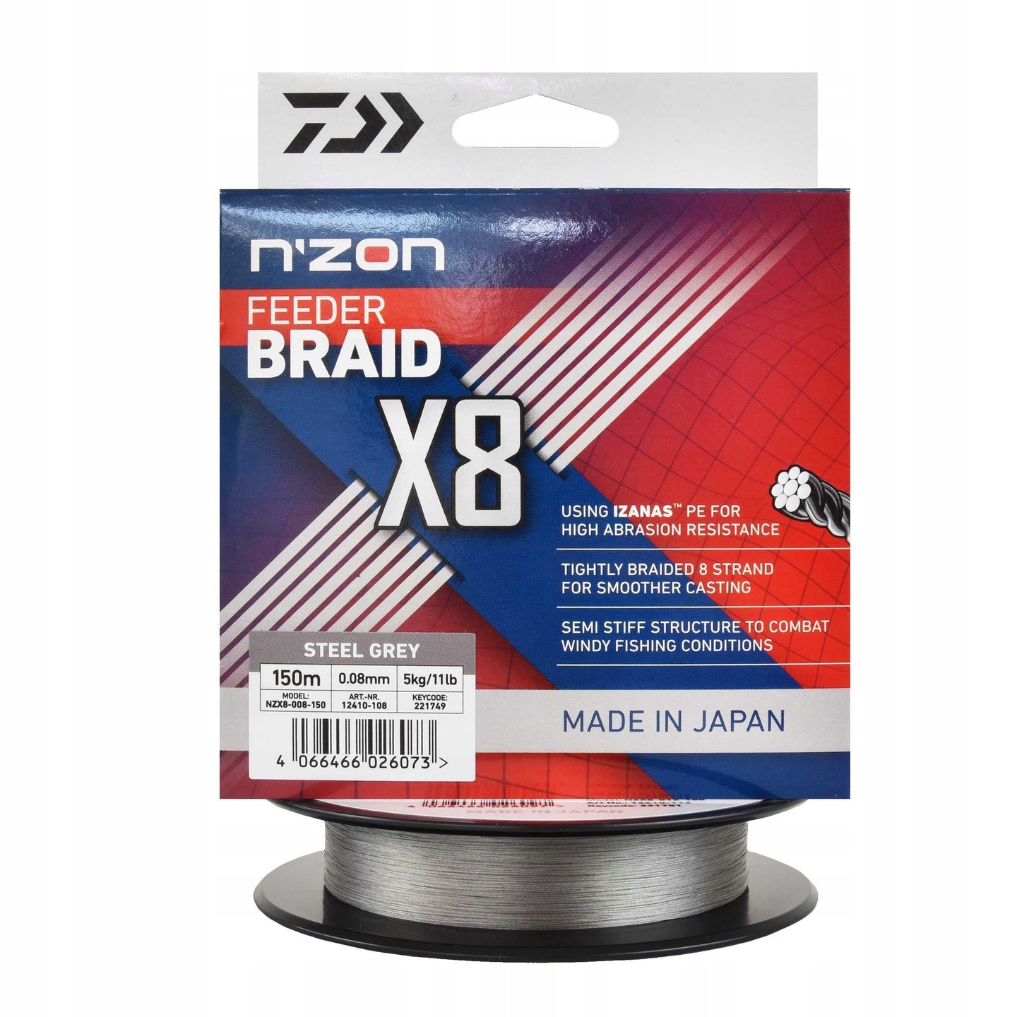 Plecionka feederowa Daiwa N'Zon X8 0.08mm 150m 5kg 1szt. 12410-108