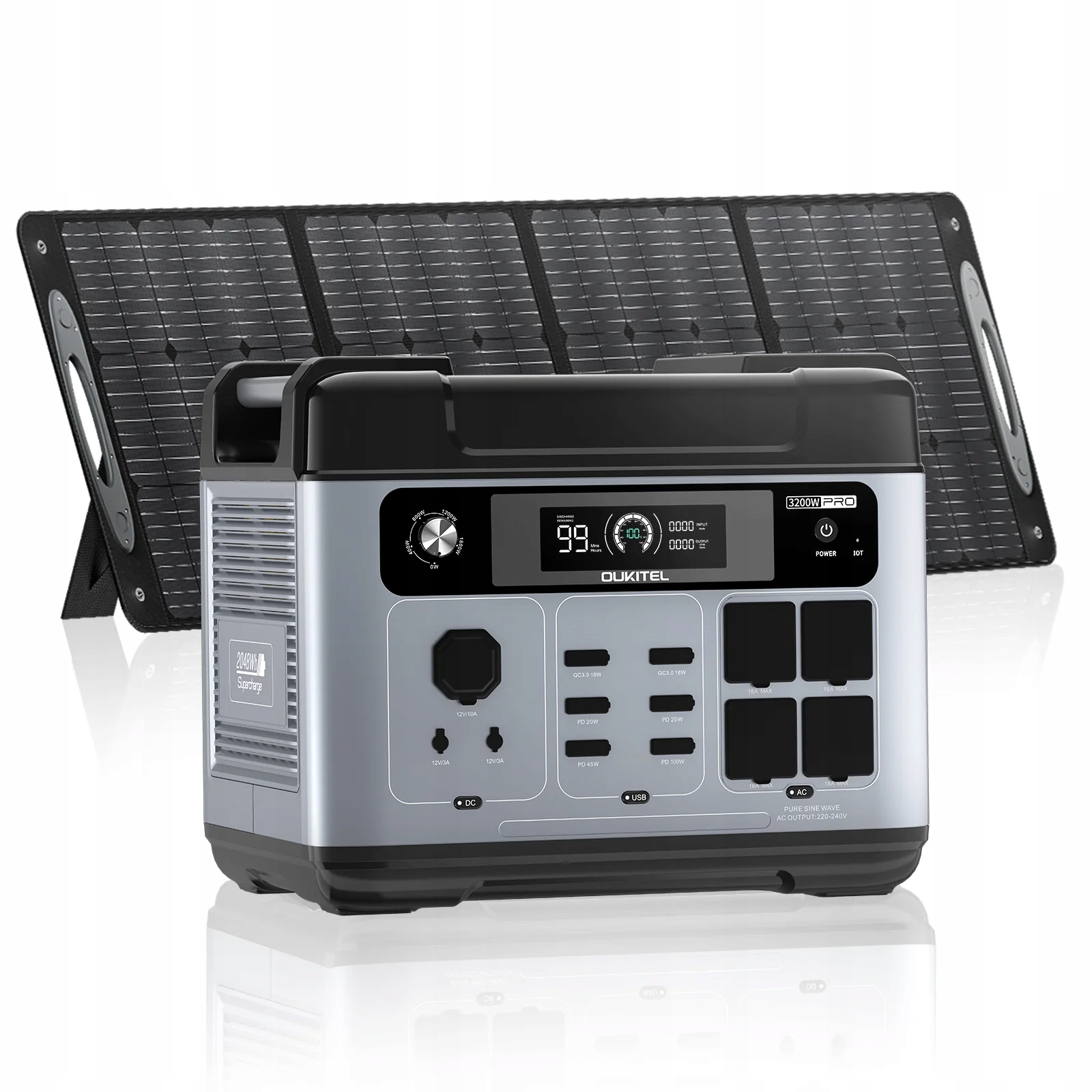 Přenosná nabíjecí stanice 3200W Oukitel P2001 Pro+ Solární panel Oukitel PV200