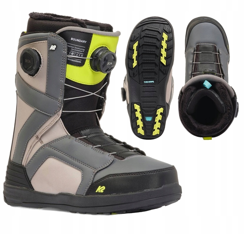 Buty Snowboardowe K2 Boundary 2x Boa Flex 6 grey lime 10,5 (44)