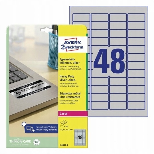 

Etykiety Znamionowe Avery 45,7x21,2mm L6009-8