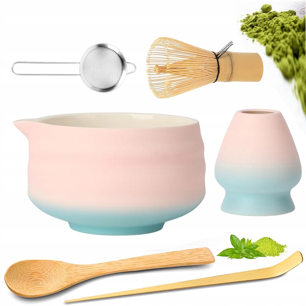 Sada Na Pití Čaje Matcha Růžová, 8DÍLNÁ Sada Na Čaj Matcha