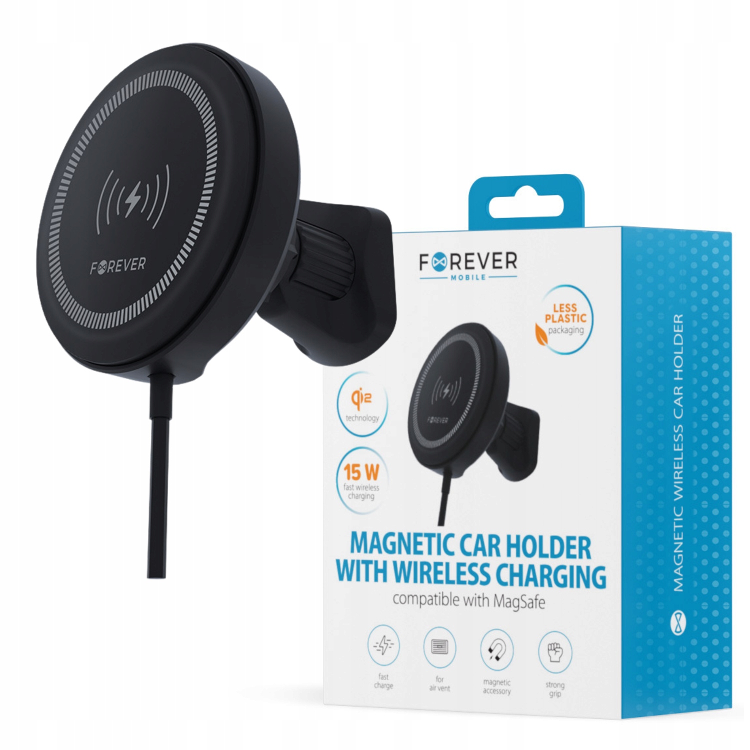 Uchwyt Samochodowy Magsafe Ładowarka Indukcyjna Do Iphone Do Kratki Nawiewu