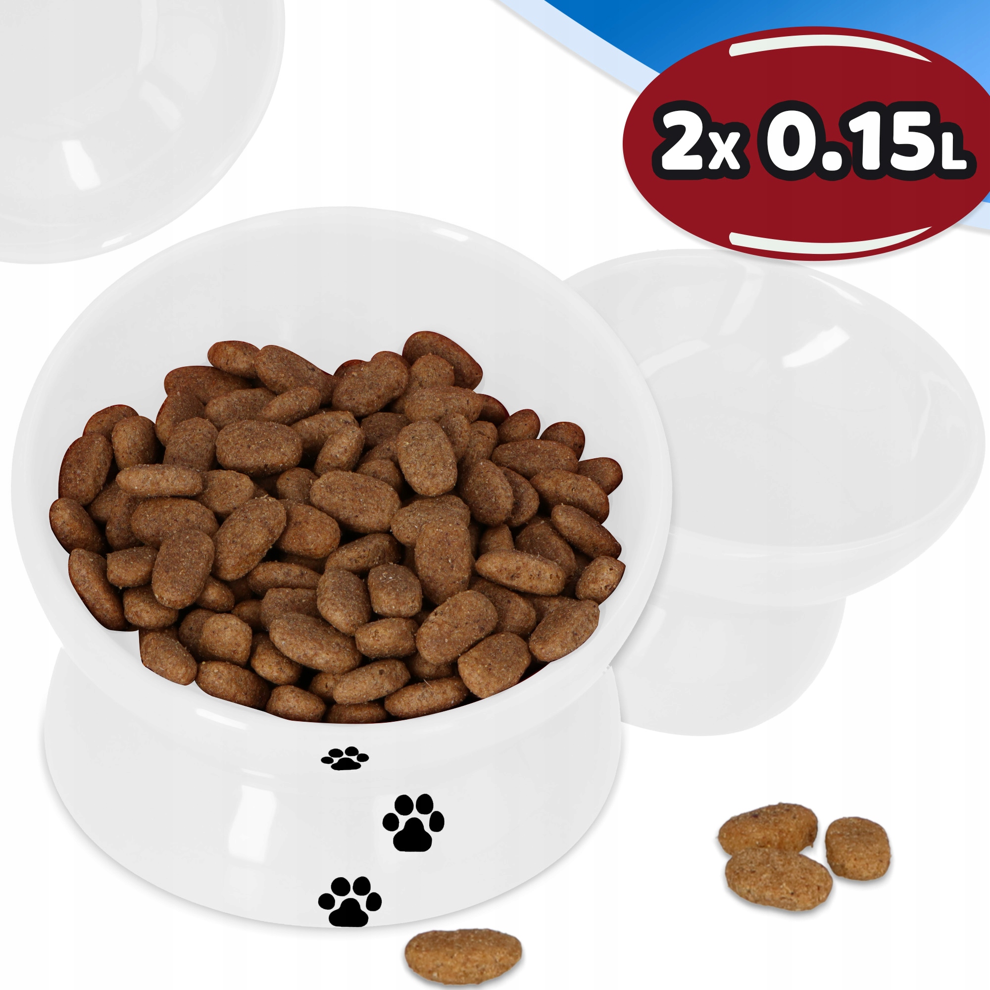 2x Miska pro psa kočku 0,15 Keramické Vyvýšené Vysoké misky Stabi 8K