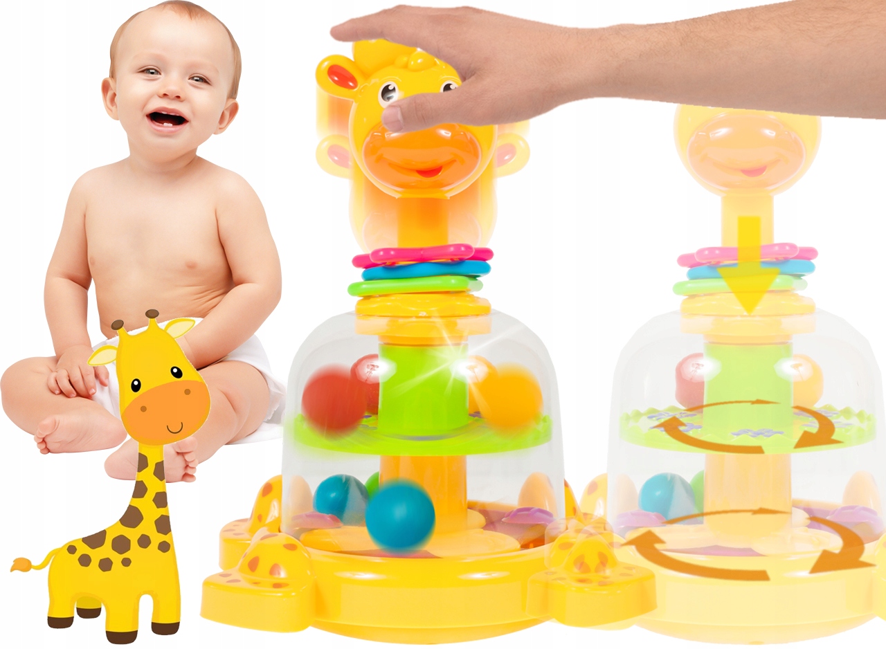 BĄCZEK SPINNER DLA DZIECI ŻYRAFKA Z KULECZKAMI ZABAWKA WIRUJĄCA DLA DZIECI Płeć chłopcy dziewczynki