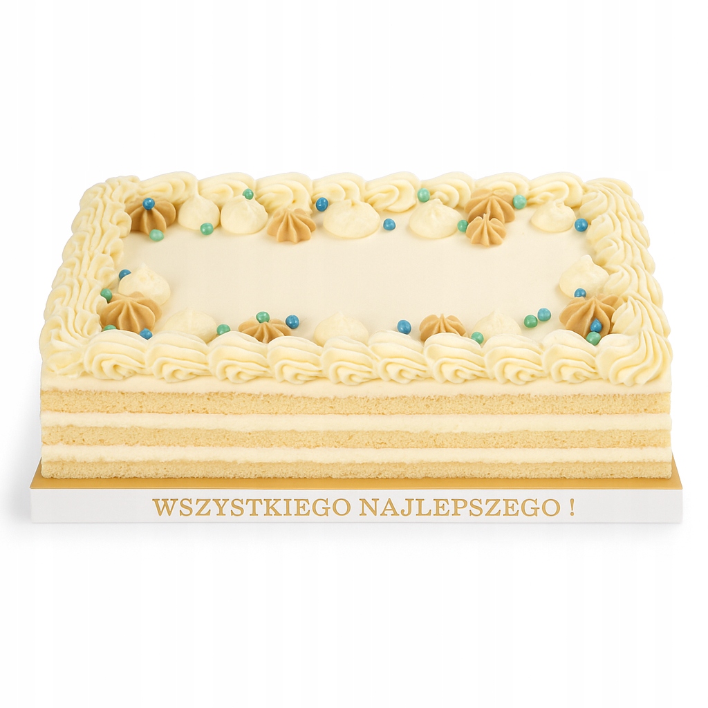 Podkład styrodur pod tort ciasto 30x40 cm złoty prostokąt z naklejką złotą