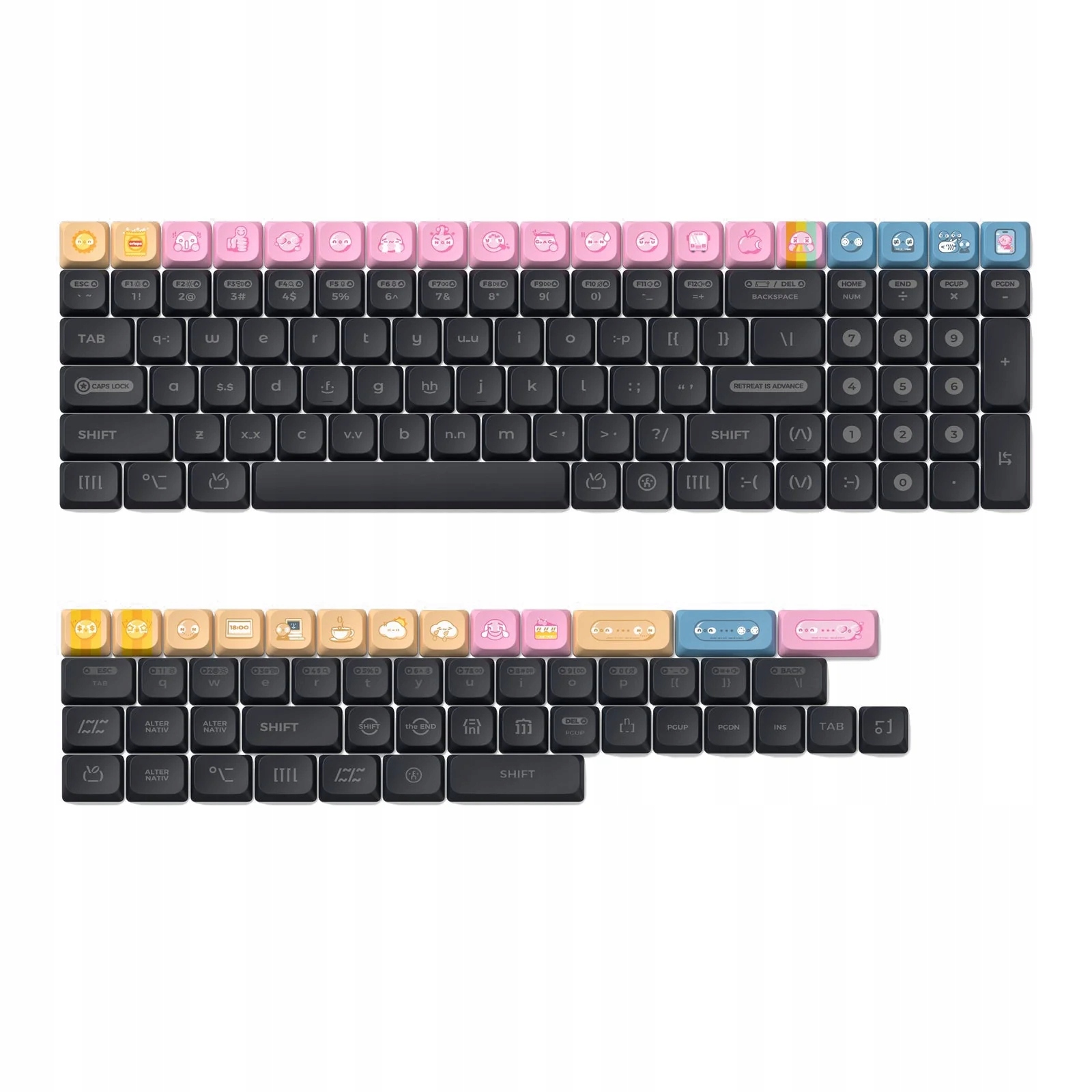 Nuphy Keycaps Numoji nSA Profile Dye-sub Pbt Nízkoprofilové pro Air