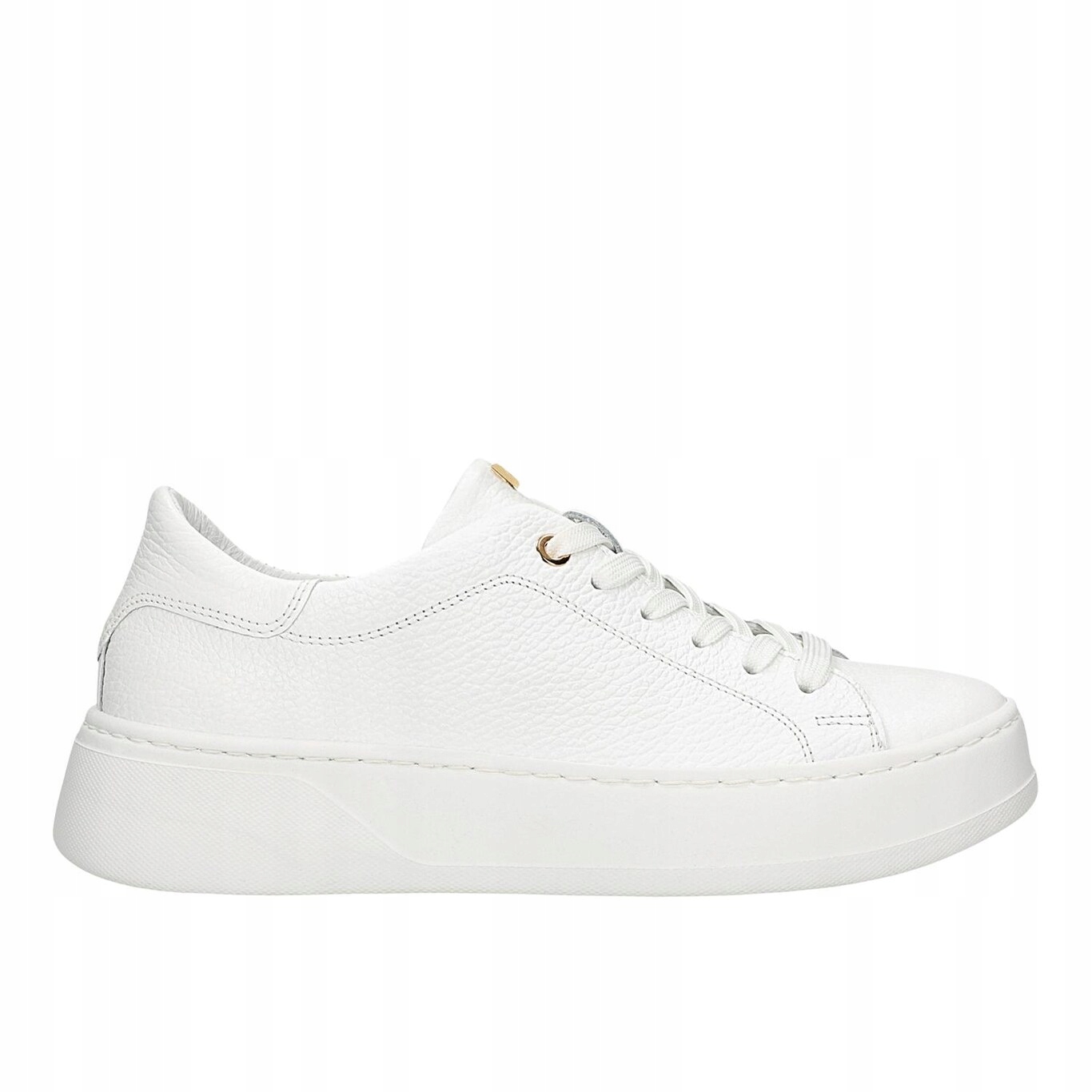 Bílé dámské kožené tenisky se zlatými prvky, velikost vel.