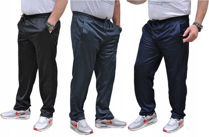 SPODNIE DRESOWE ŚLISKIE PROSTA NOGAWKA 2 KIESZENIE roz. 8/9XL PROMOCJA