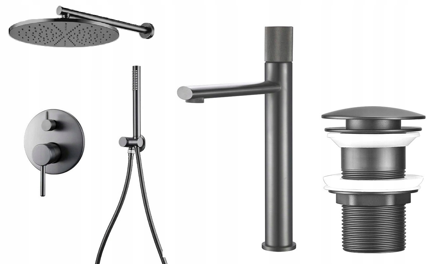 Vaňový sprchový systém Gun Grey Premium Šedý Premium sada