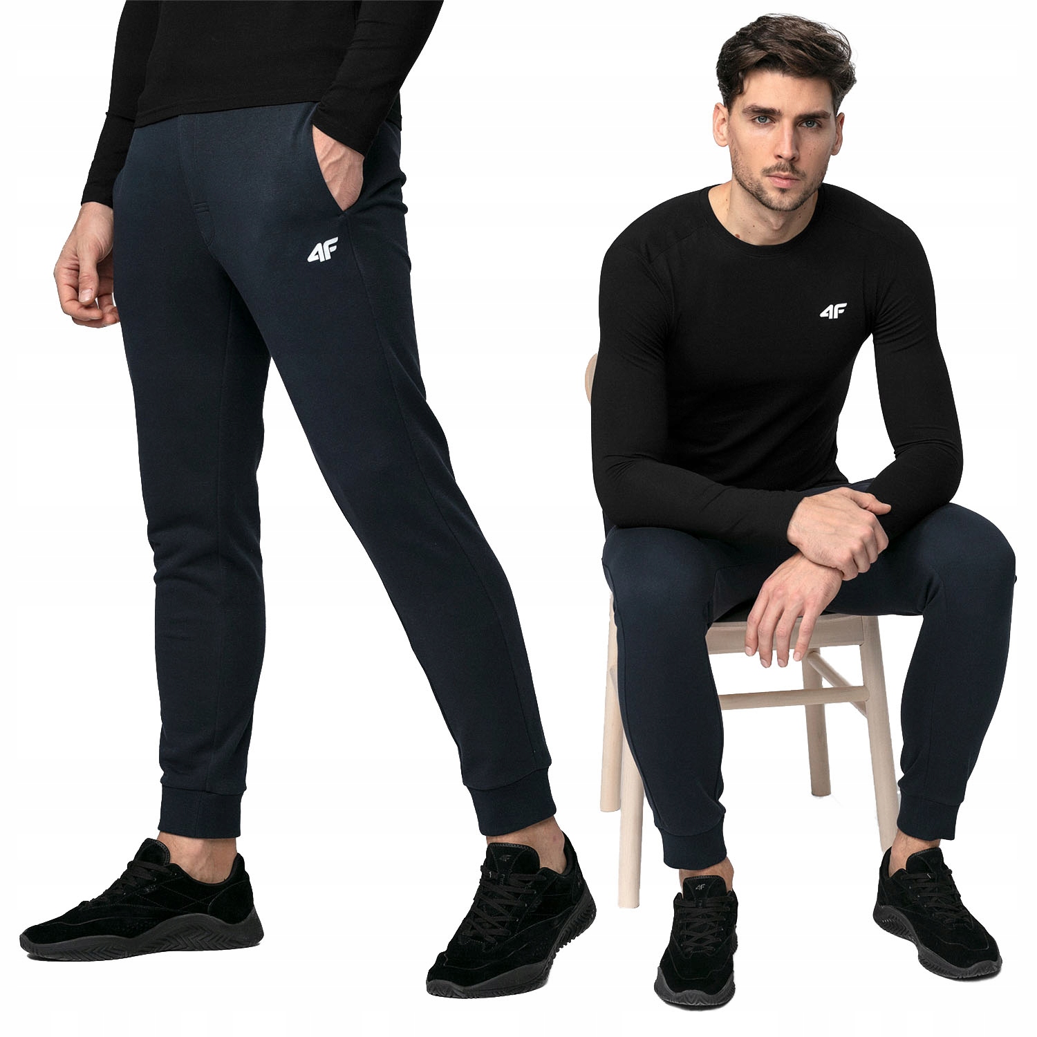 SPODNIE DRESOWE MĘSKIE 4F DRESY SPORTOWE JOGGERY SPORT BAWEŁNA LIMITOWANA Marka 4F