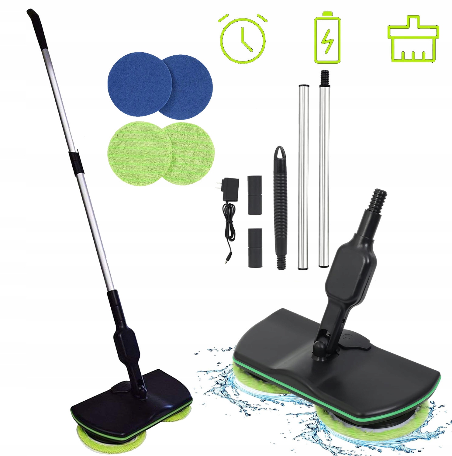 Levně Elektrický Bezdrátový Mop 2V1 Akumulátorový, Sada 4 Padů