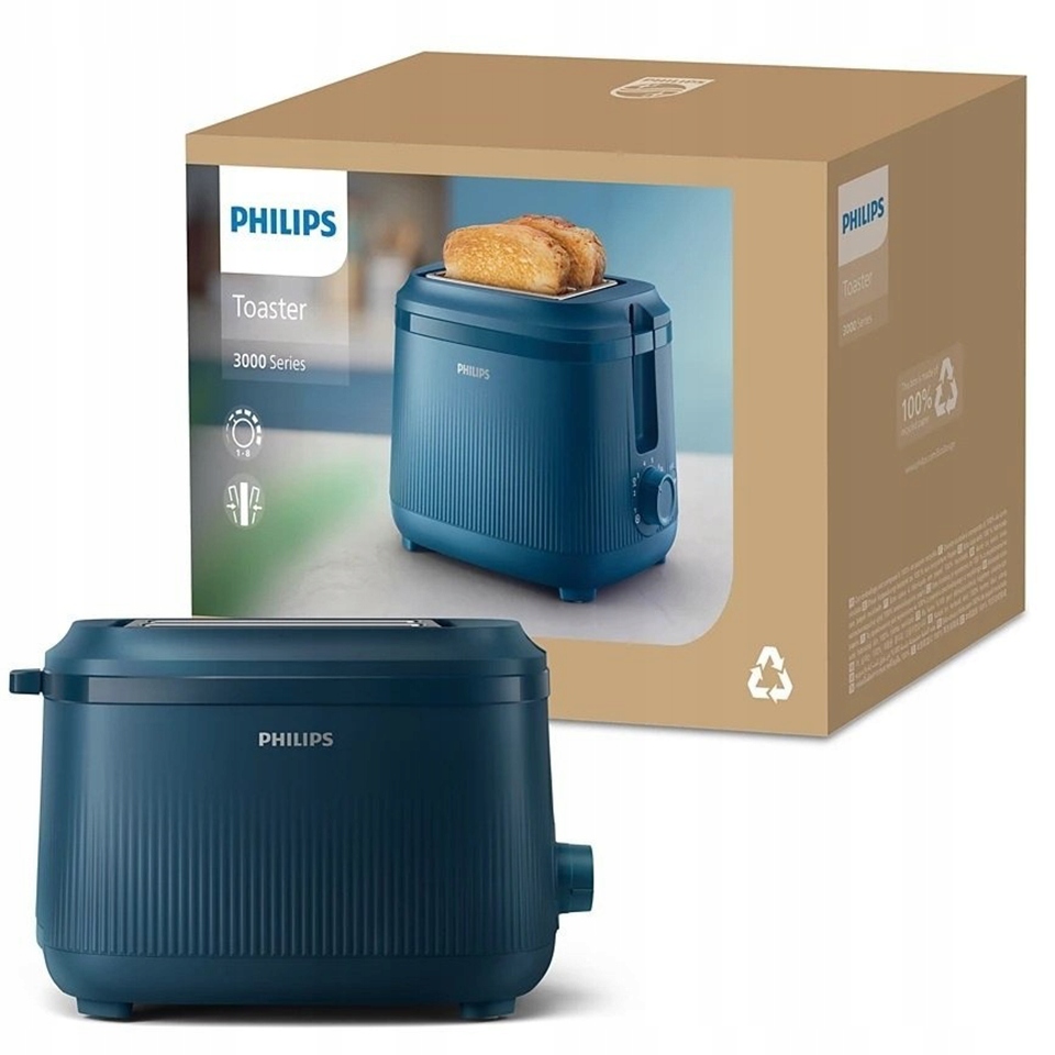 TOSTER PHILIPS HD2511/70 SERIA 3000 NIEBIESKI 830 W RUSZT DO BUŁEK