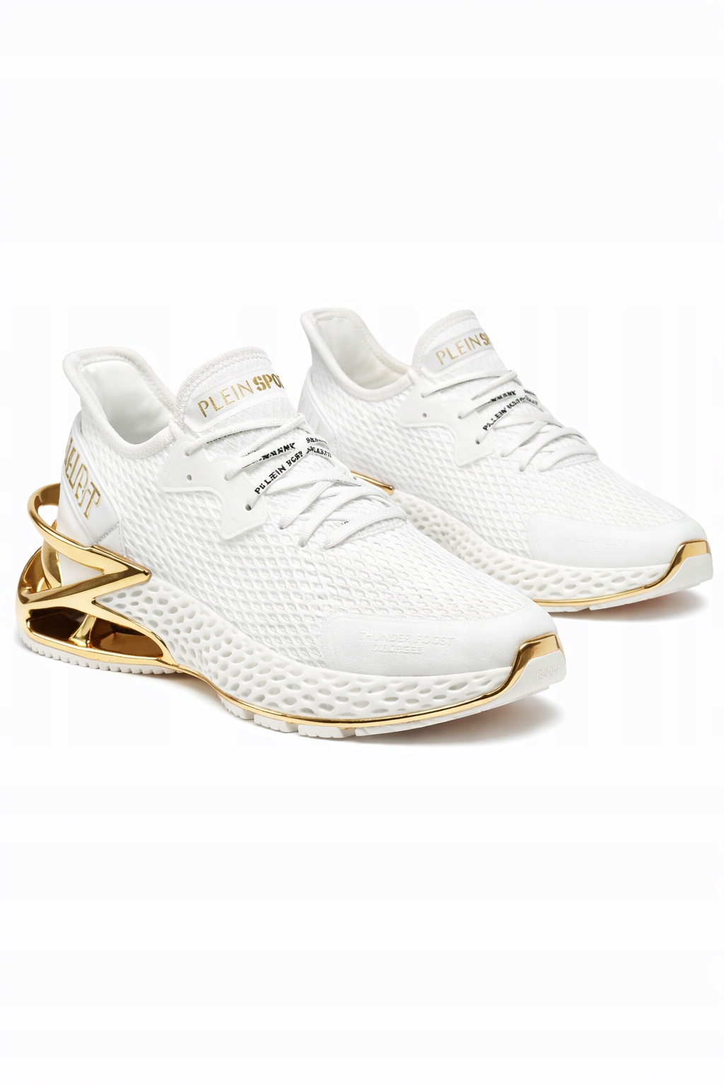 Plein Sport Bílé Sportovní Boty Se Zlatými Detaily 37 I_g