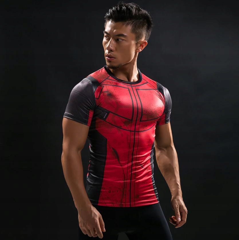 Koszulka termoaktywna Na Siłownie DEADPOOL MARVEL Rękaw krótki rękaw