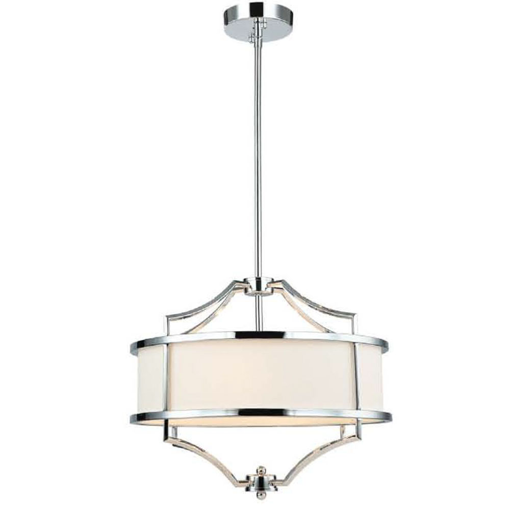 Lesklý luster New Hampton Stesso Cromo S béžový lampáš do obývačky