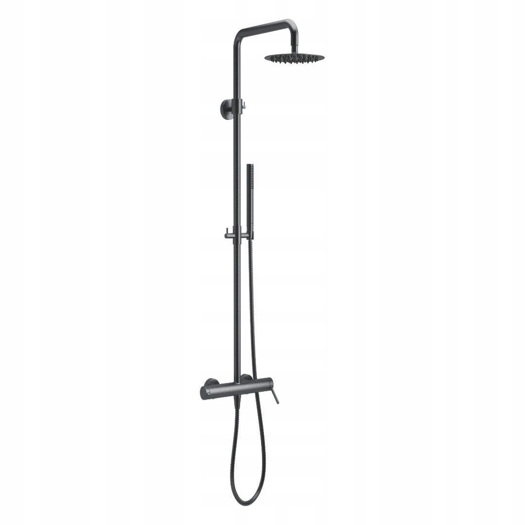 Pi stenový sprchový set s dažďovou sprchou 25 cm, brúsený grafit