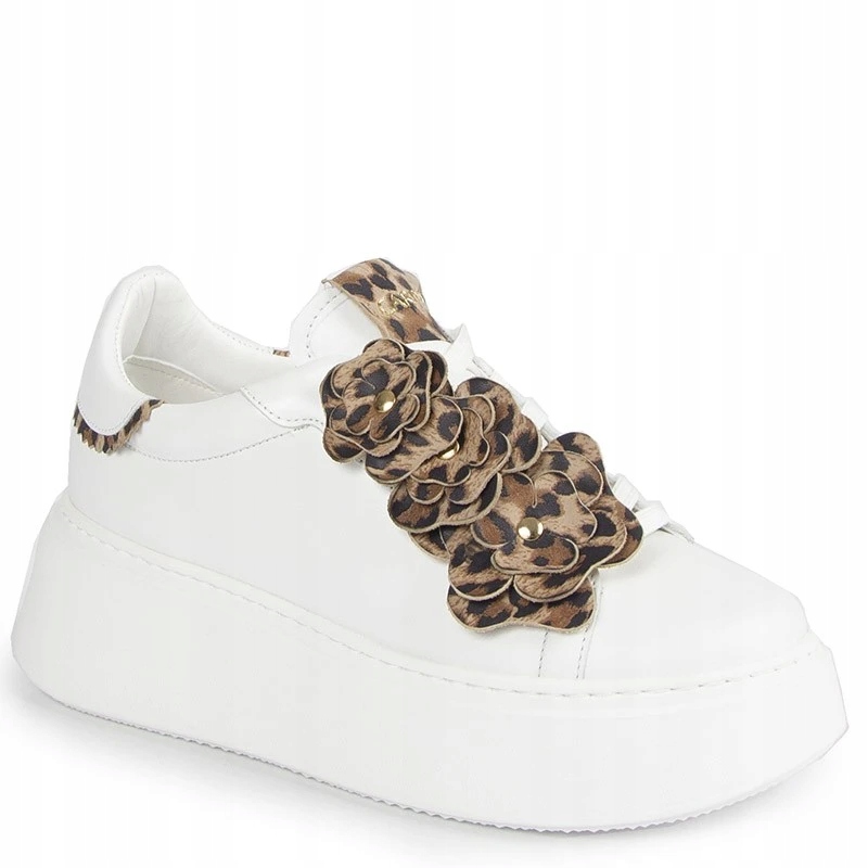 Carinii B10079 Bílé Kožené Tenisky S Ozdobou 39