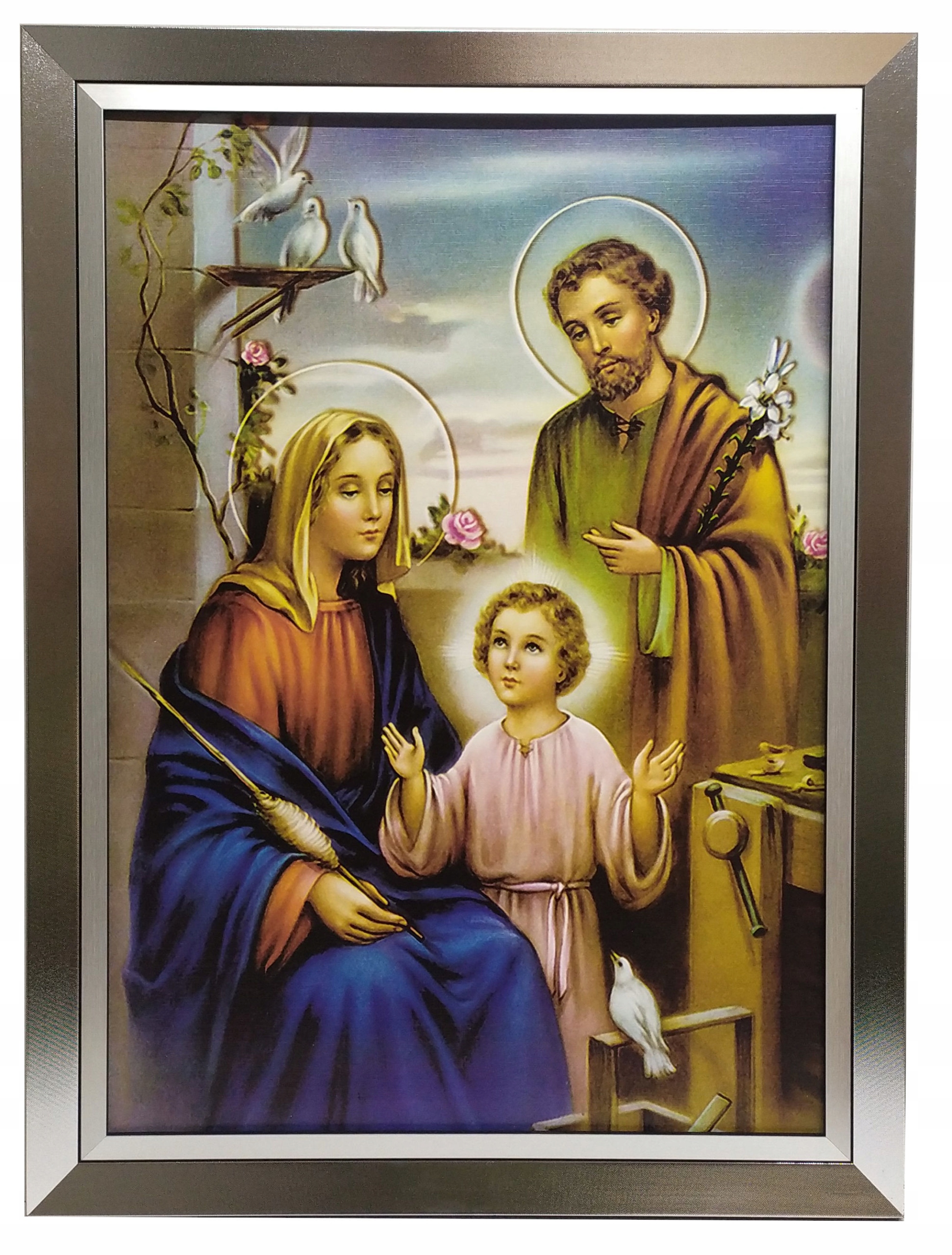 

Obraz W Srebrnej Ramie 60X80 Świętej Rodziny Jezus