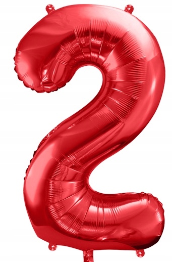 Balon foliowy Cyfra ''2'', 86cm, czerwony