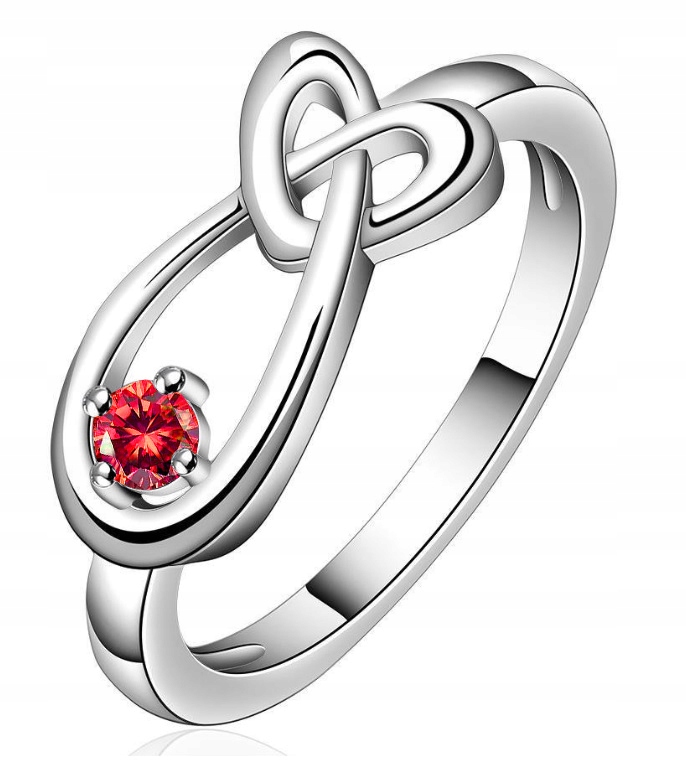 

Srebrny Pierścionek Z Czerwoną Cyrkonią Rozmiar 11