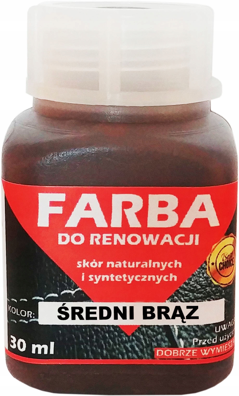 

Renowacja Skóry Lakier Farba Średni Brąz 30ml