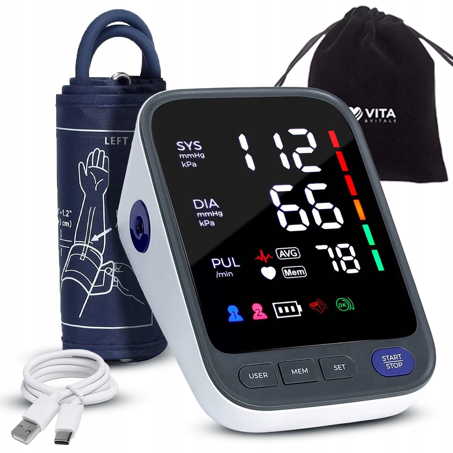 Ciśnieniomierz Naramienny Mówi Po Polsku Na Baterie Automatyczny Arytmia