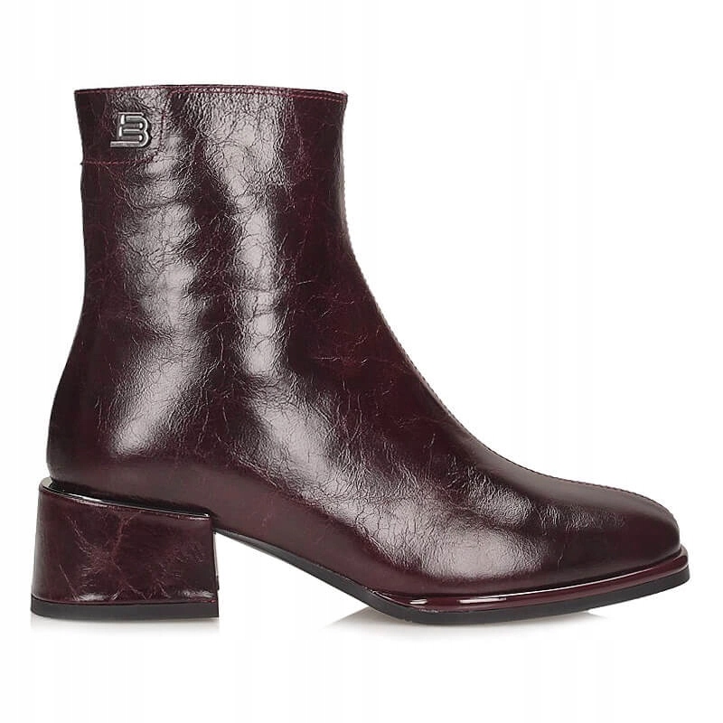 Elegantní vínové kotníkové boty chelsea S.Barski CR52-712