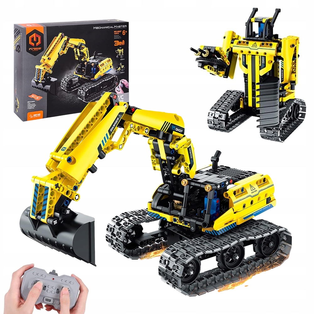 Zdalnie Sterowana Koparka Robot Samochód Techniczny 3W1 Dla Dzieci