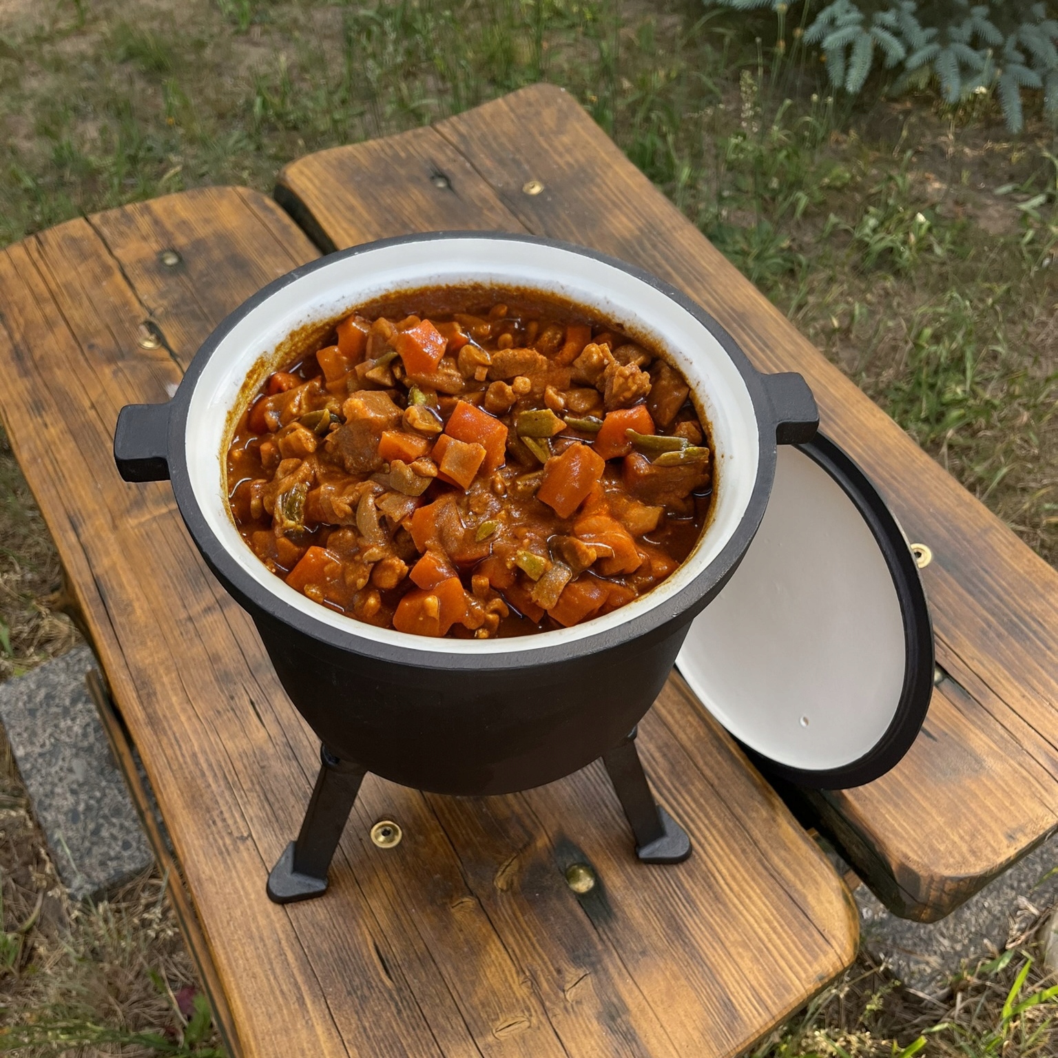 KOCIOŁEK ŻELIWNY EMALIOWANY GARNEK myśliwski węgierski 8L OGNISKO GRILL Pojemność 8 l