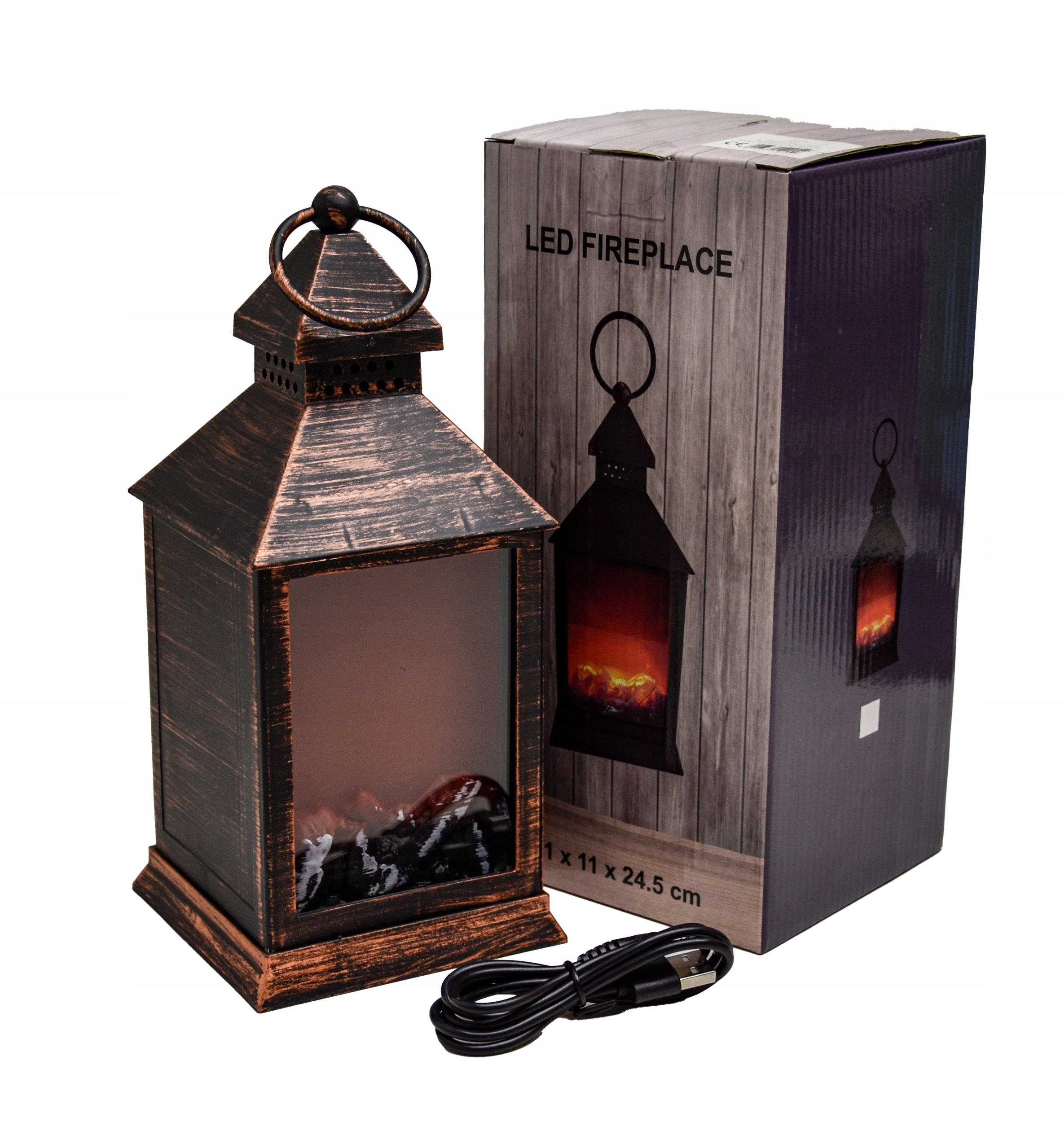 Mini Krb Lucerna Led Lampion Imitace Ohně Vánoční Ozdoba