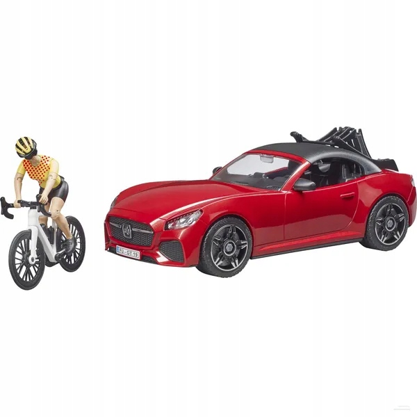 Bruder Samochód typu roadster + kolarka 03485