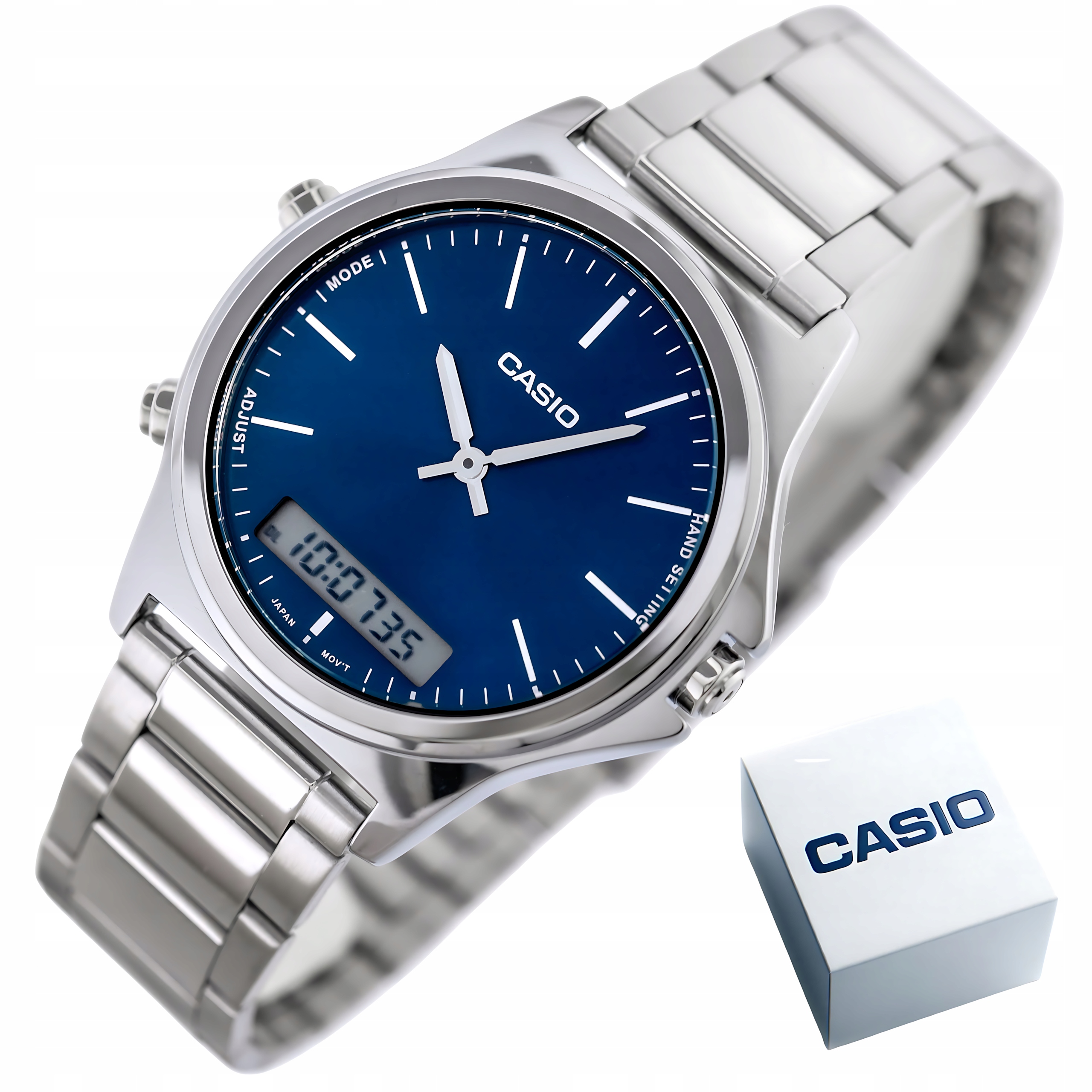 Pánské Hodinky Casio MTP-VC01D-2E Vodotěsné WR50 Neobrite Steel Box