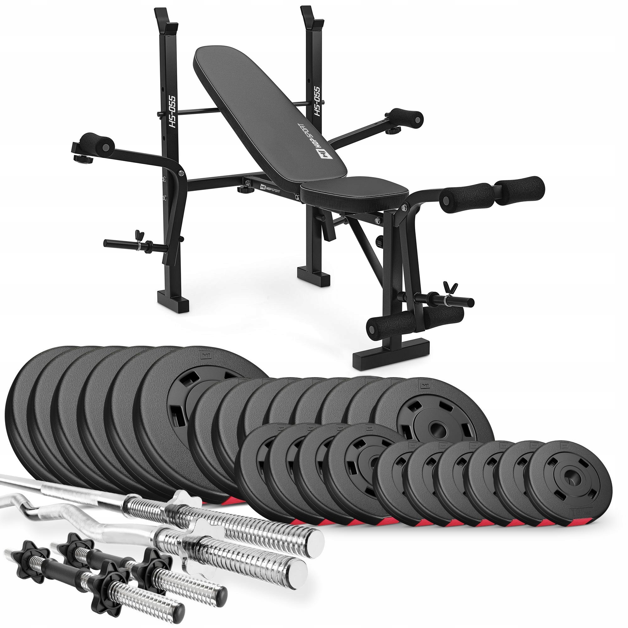 

Zestaw obciążeń kompozytowych 135kg z ławką