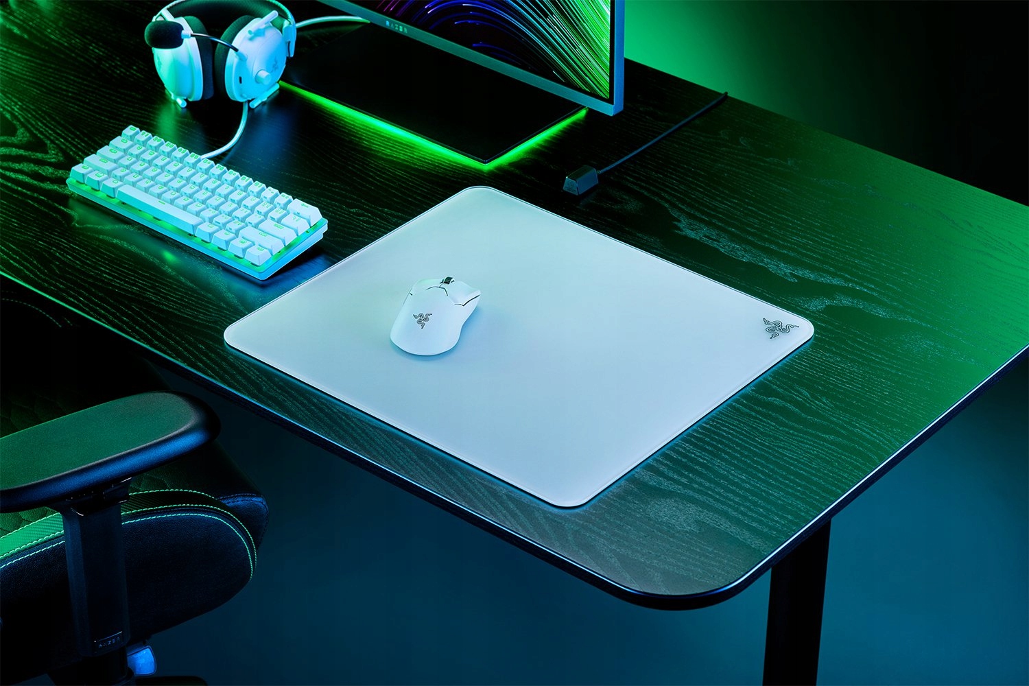 Razer Szklana Podk?adka pod Mysz Atlas, Bia?a, 450x400mm — 7