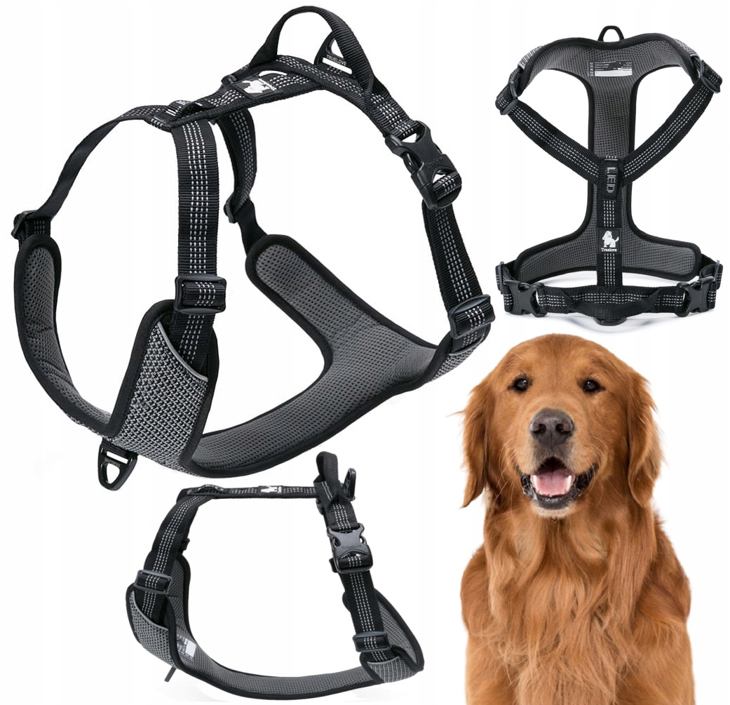 Levně Reflexní Postroje Pro Psa Easy Walk, Silné, Truelove, Lumen, Černé