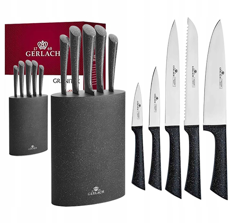 

Zestaw komplet 5 noży w bloku Gerlach Granitex