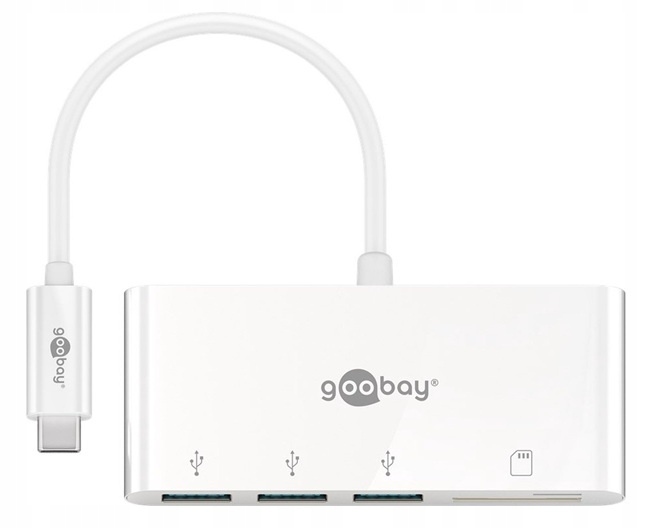 Adapter wieloportowy Goobay USB-C z 3x USB-A i czytnikiem kart