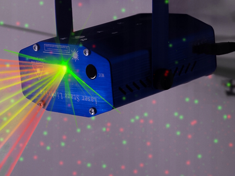 PROJEKTOR LASEROWY 3D LASER LED DISCO CZUJNIK DŹWIĘKU DMX STATYW Marka DC