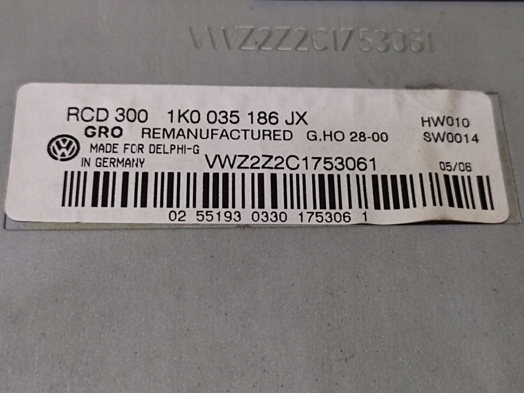 VW TOURAN e RADIO 1K0035186JX