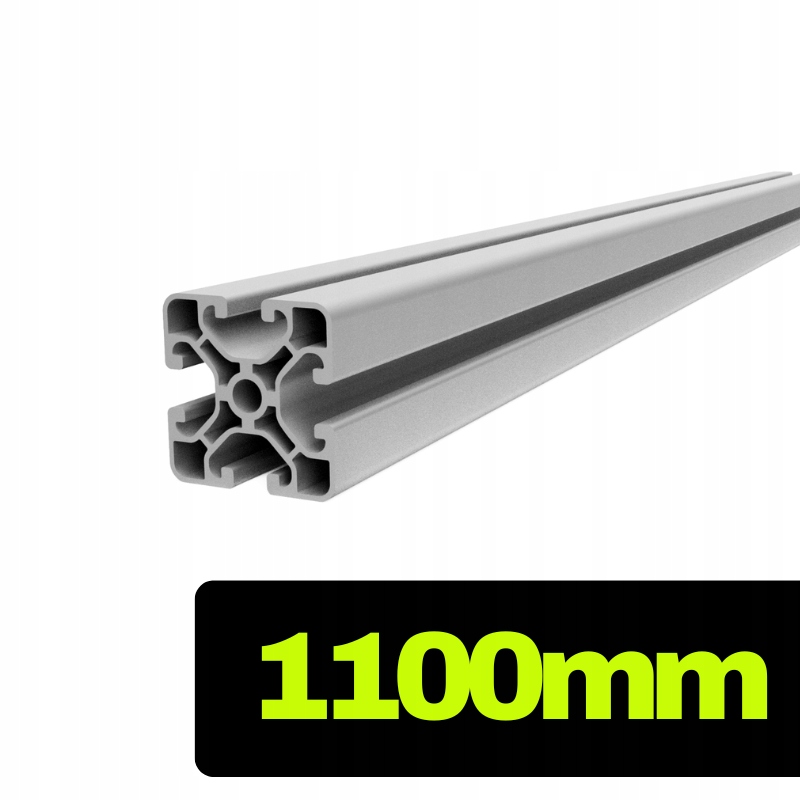 Profil aluminiowy konstrukcyjny T-slot 40x40 lekki srebrny 110 cm