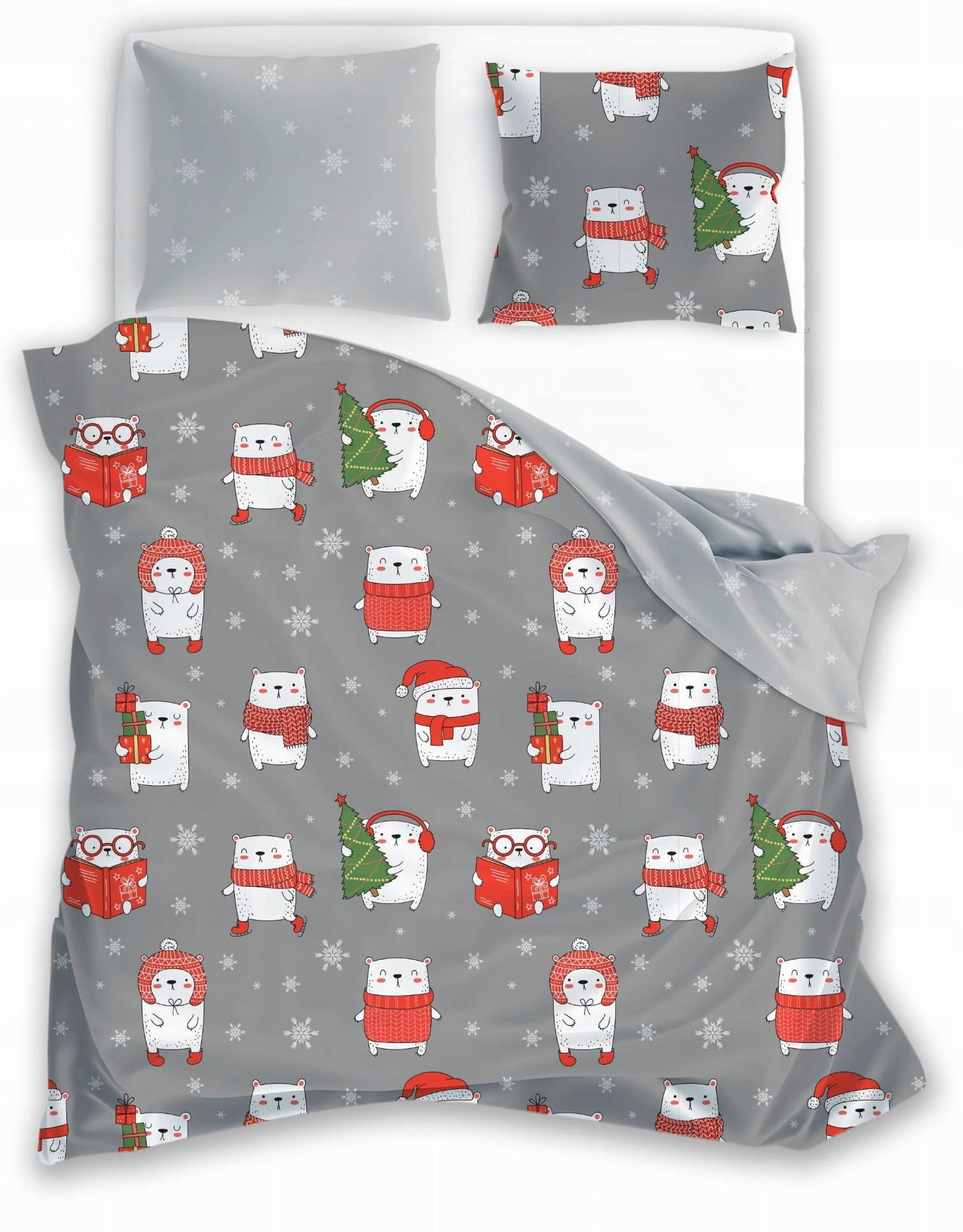 Vážne Vianočné Posteľná Bielizeň Polárne Medvídky Zimné Posteľná Bielizeň 200x220