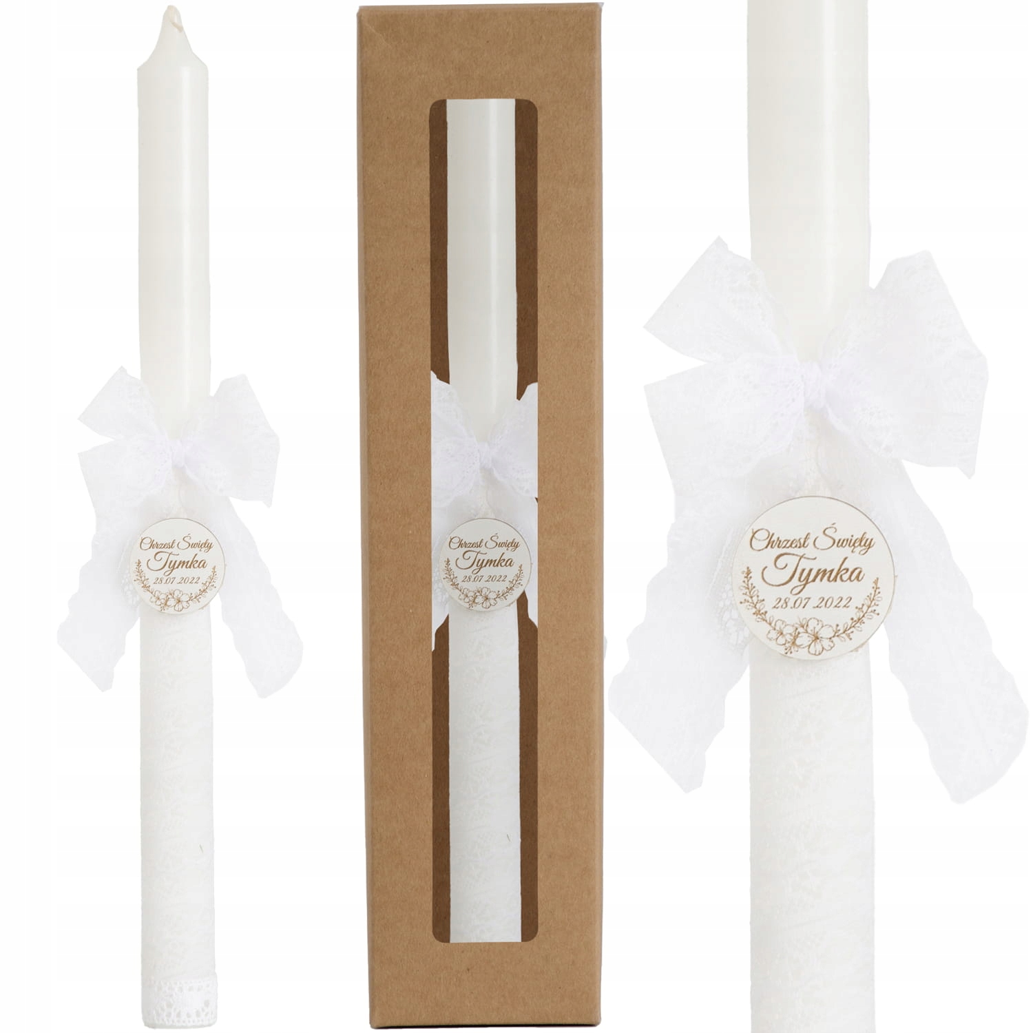 ŚWIECA DO CHRZTU ŚWIĘTEGO GROMNICA IMIĘ DATA