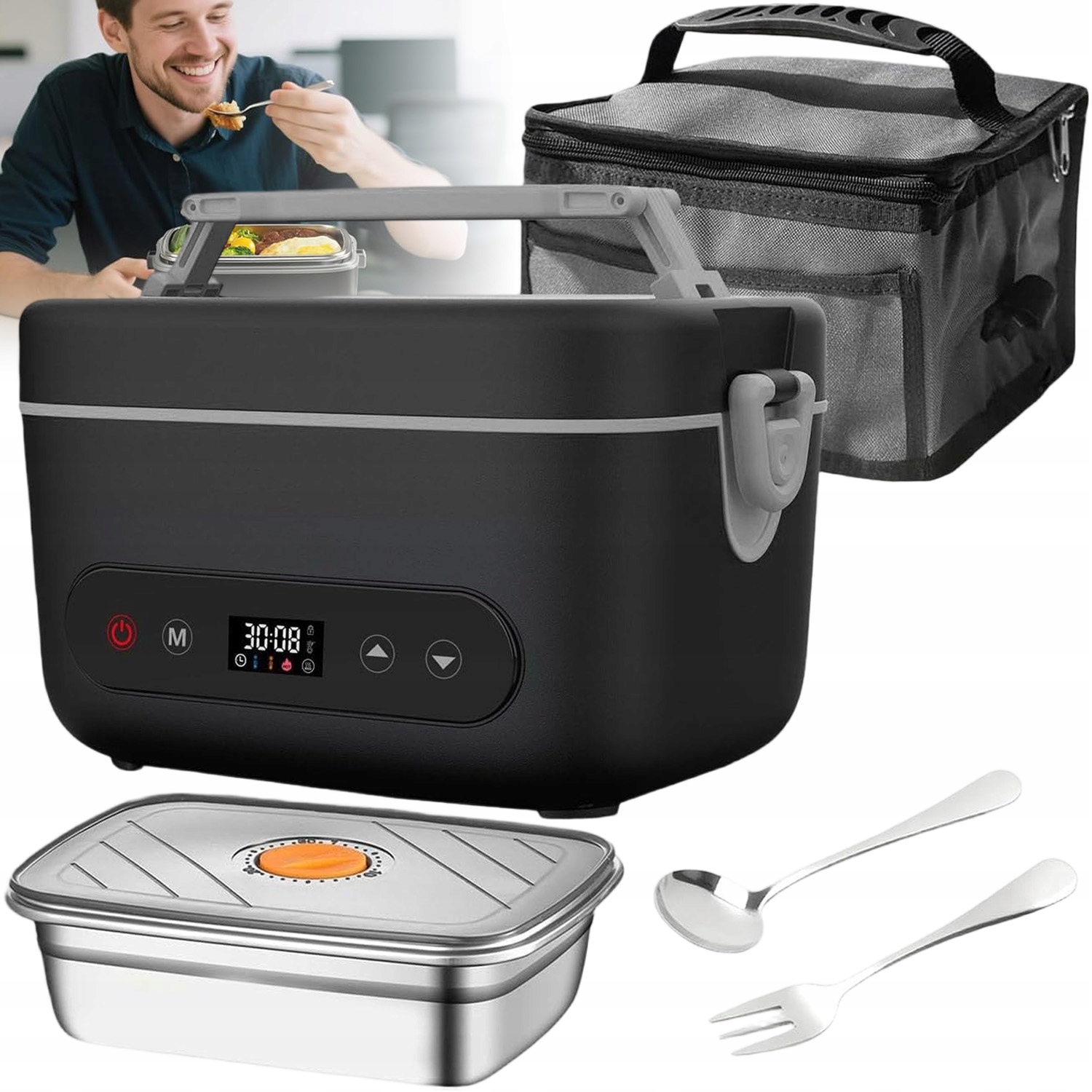 Elektrická Vzduchotěsná Nádoba Na Oběd O Objemu 1200 ML, 100 W, 4 Režimy