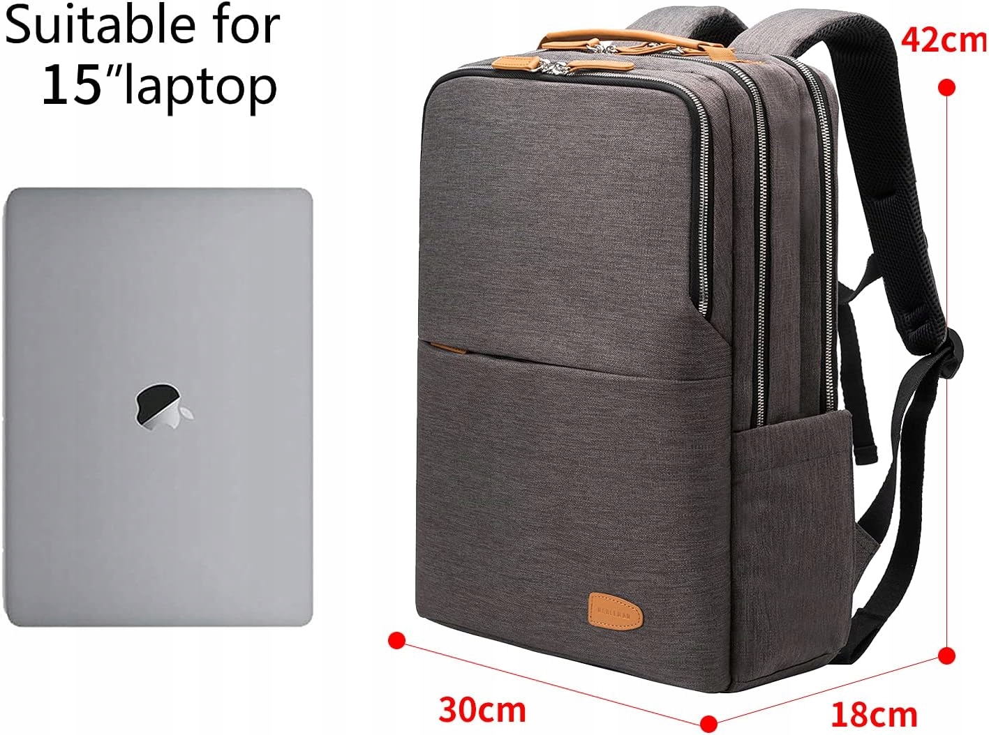 Plecak NOBLEMAN, plecak na laptopa szary plus Marka inna