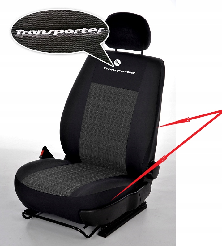 POKROWCE samochodowe VW Transporter T5 T6 2 1 Color black graphite gray