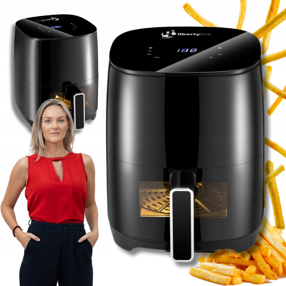 Moderní beztuková Fritéza Air Fryer Výkonná 1400 W Zdravá