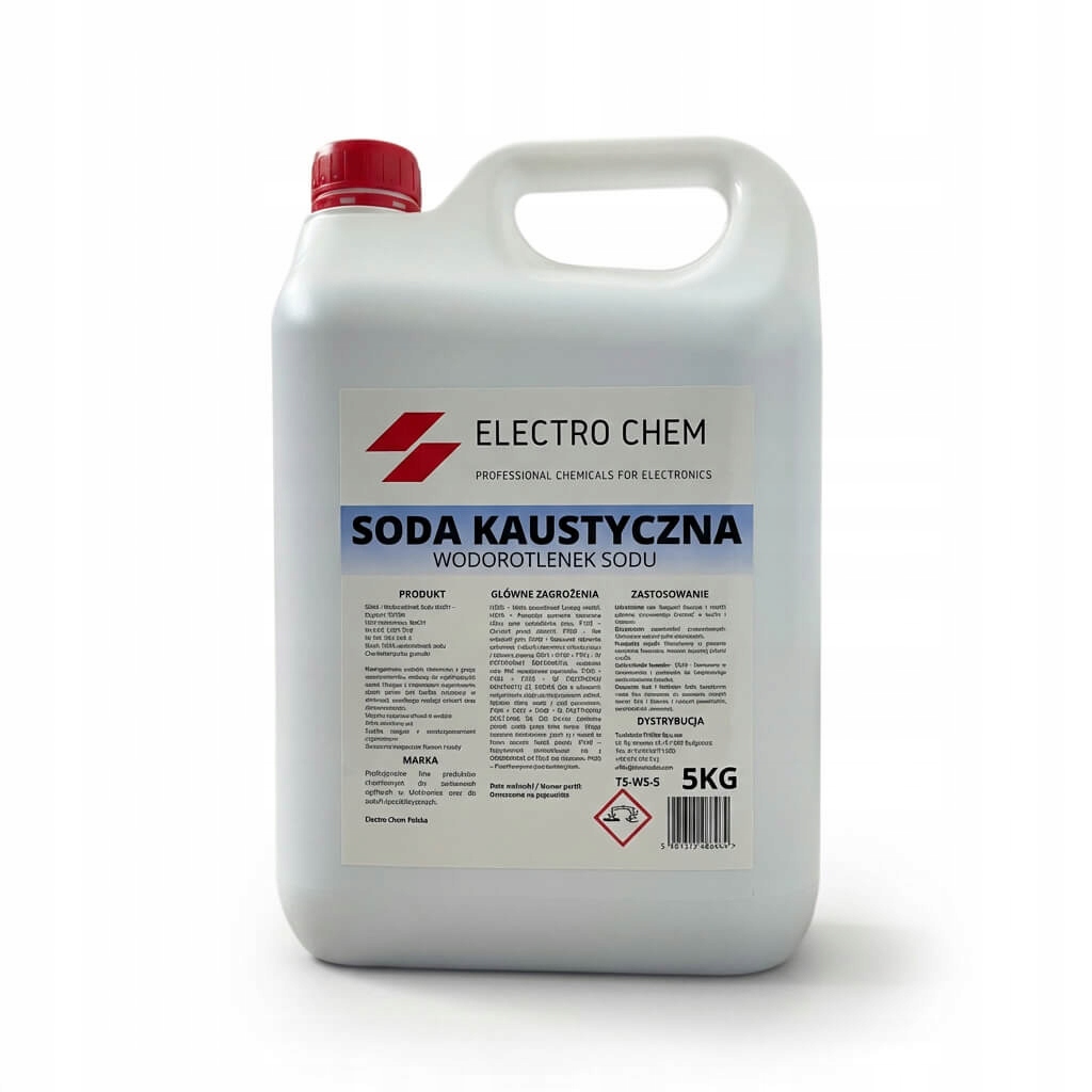 SODA KAUSTYCZNA - 100% - Wodorotlenek Sodu - Granulki do Rur - 5kg