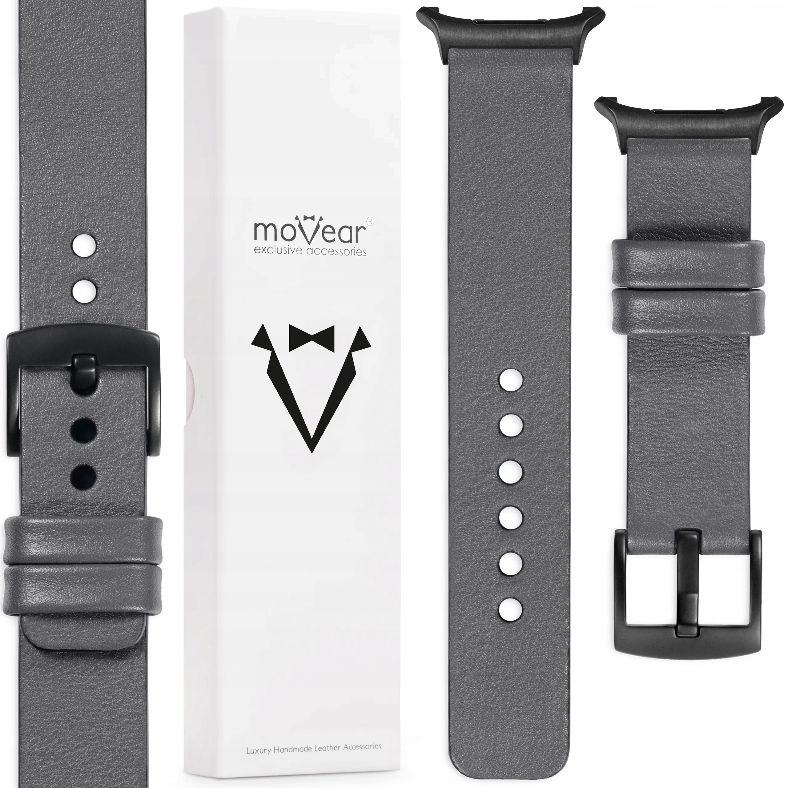 Řemínek 22 mm pro Samsung Galaxy Watch Ultra z přírodní kůže šedý Movear