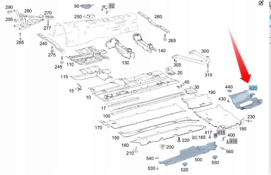 A2536802606 - ТЕПЛОВИЙ ЩИТ ВИХЛОПУ MERCEDES GLC SUV FL
